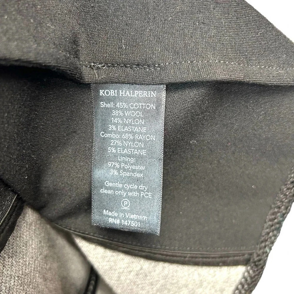 Kobi Halperin Black Gray Zip Up Knit Moto Blazer Jacket Wool Blend Size 10 - Picture 9 of 9